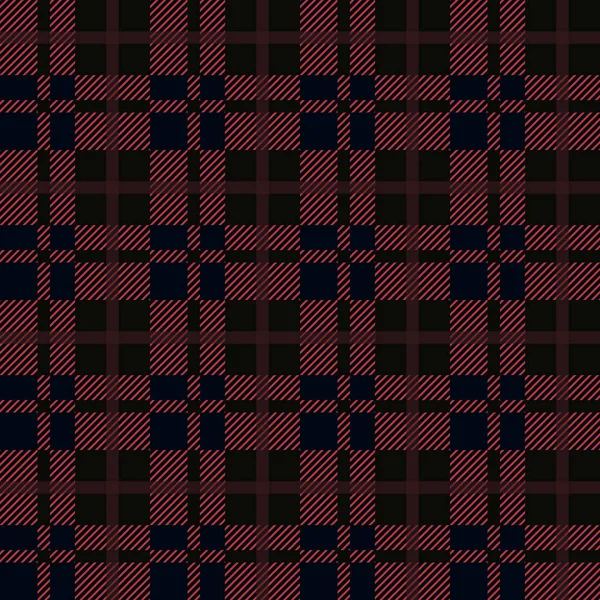 Wzorzec Plaid Bezszwowe Czerwony Czarny Bawół Checkered Tkanina Tekstura Tło — Wektor stockowy