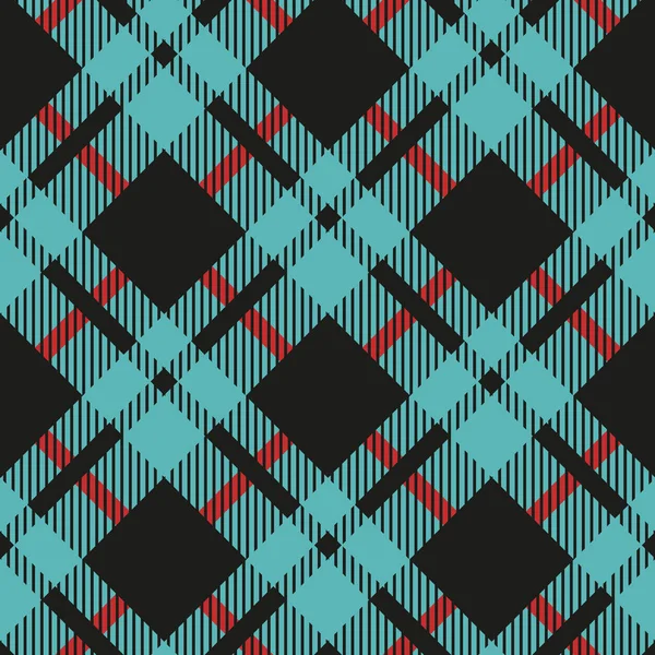 Light Blue and Black Buffalo Check Plaid Seamless Pattern - Classic style light blue and black buffalo check flannel plaid seamless pattern — Stock Vector