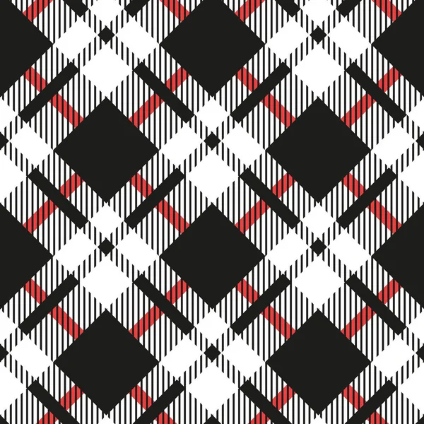 Czarno-białe tartan przekątnej wektor wzór karo tekstura pled geometryczne proste tło kwadratowych dla tkaniny, tekstylne, tkaniny, odzież, koszulki, szorty, sukienka projekt Zawijanie w koc — Wektor stockowy