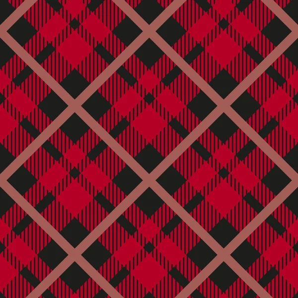 Мензіс тартановим чорно червоний кілт діагональні тканина текстуру фону безшовні візерунок. Векторні ілюстрації. EPS 10. Немає градієнти. — стоковий вектор