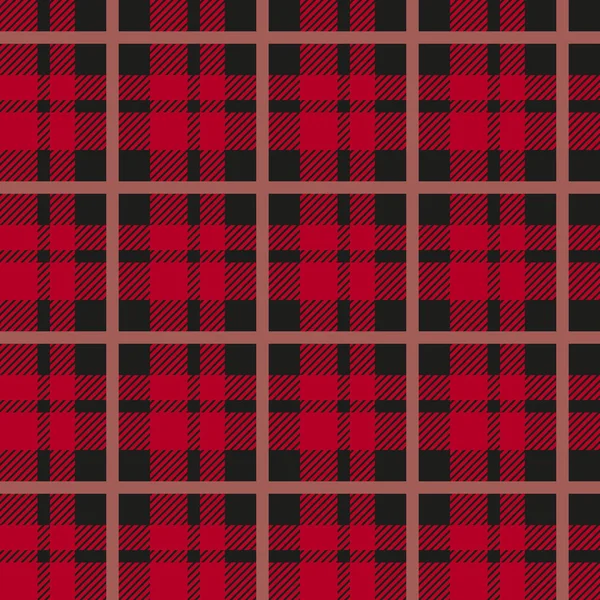 Patrón Madera Escocesa Rojo Negro Patrón Vector Sin Fisuras Diseño — Archivo Imágenes Vectoriales