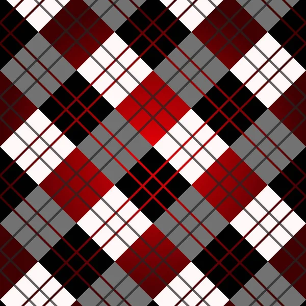 Motif à carreaux tartan sans couture en rayures rouges, noires et blanches. Texture sergé à carreaux. Interrupteur vectoriel pour impression textile numérique . — Image vectorielle