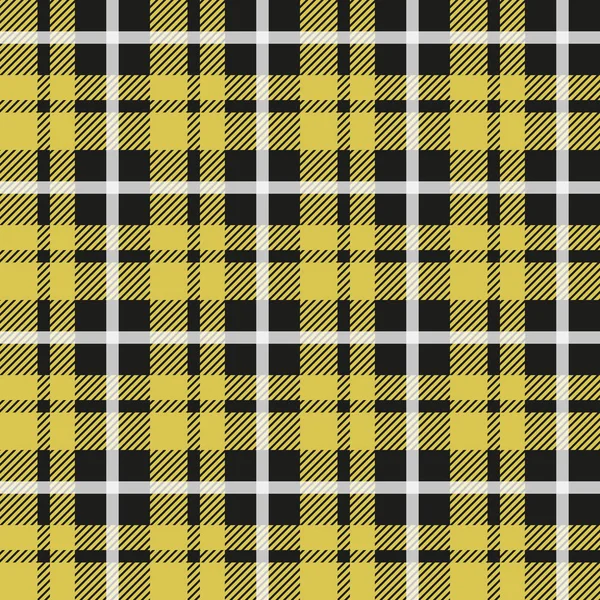 Tartan patroon. Schotse kooi. Schotse gele geruite achtergrond. Schotse plaid in gele kleuren. Kleine letters stof textuur. Vectorillustratie — Stockvector
