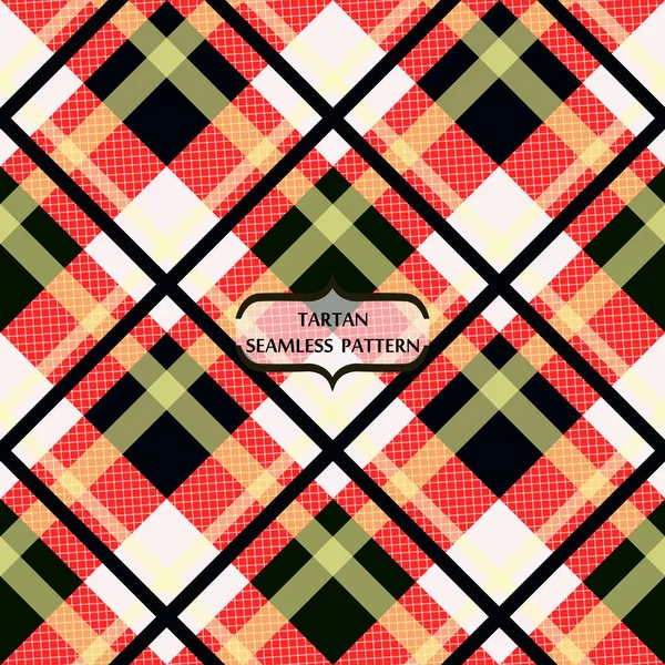 Menzies Tartan Röd Kilt Diagonal Tyg Textur Sömlösa Mönster Vektorillustration — Stock vektor