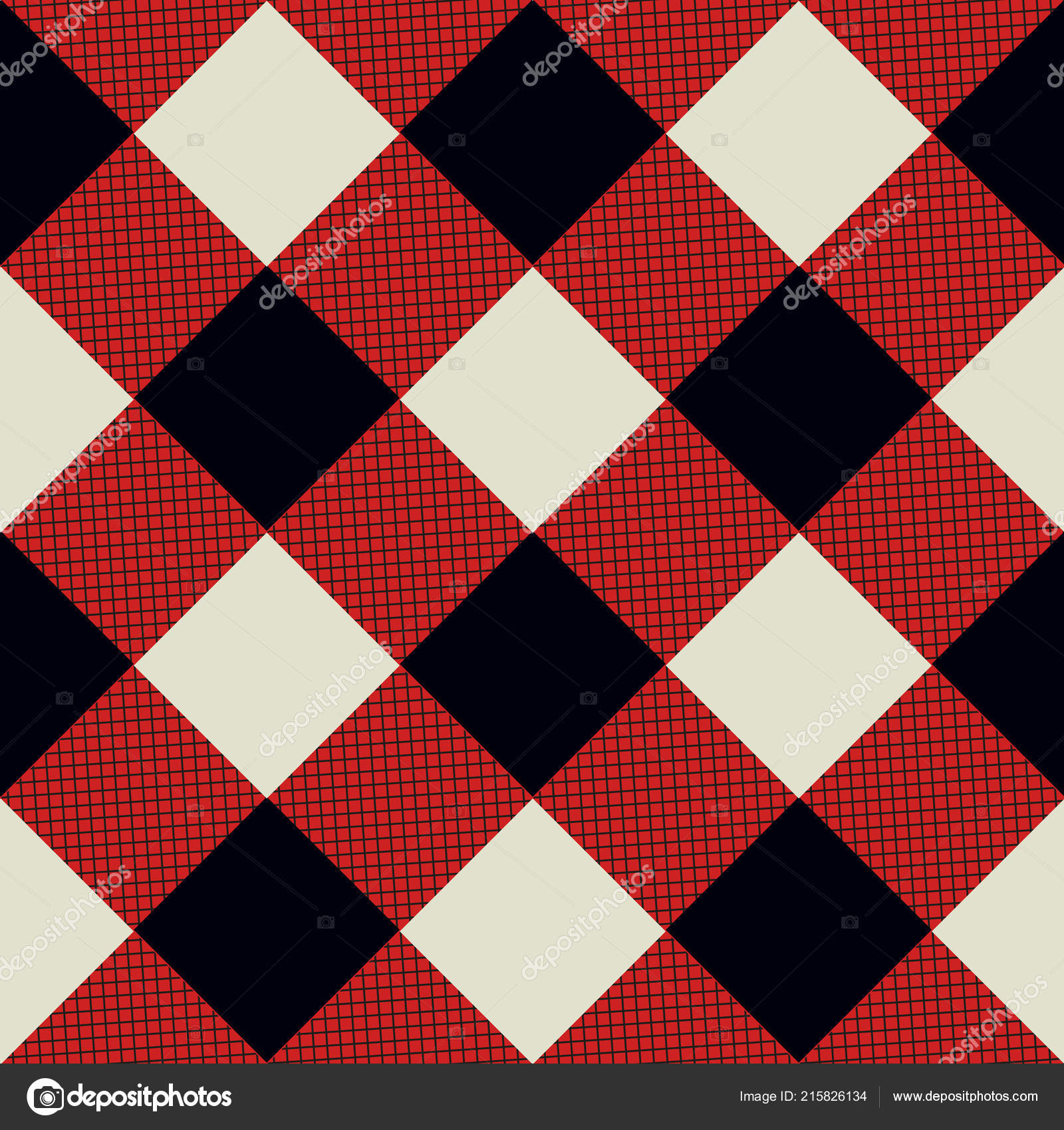 Xadrez Padrão Verificação Vermelho Preto Branco Textura Tecido Sem Costura  vetor(es) de stock de ©javidangardashov.gmail.com 215826134