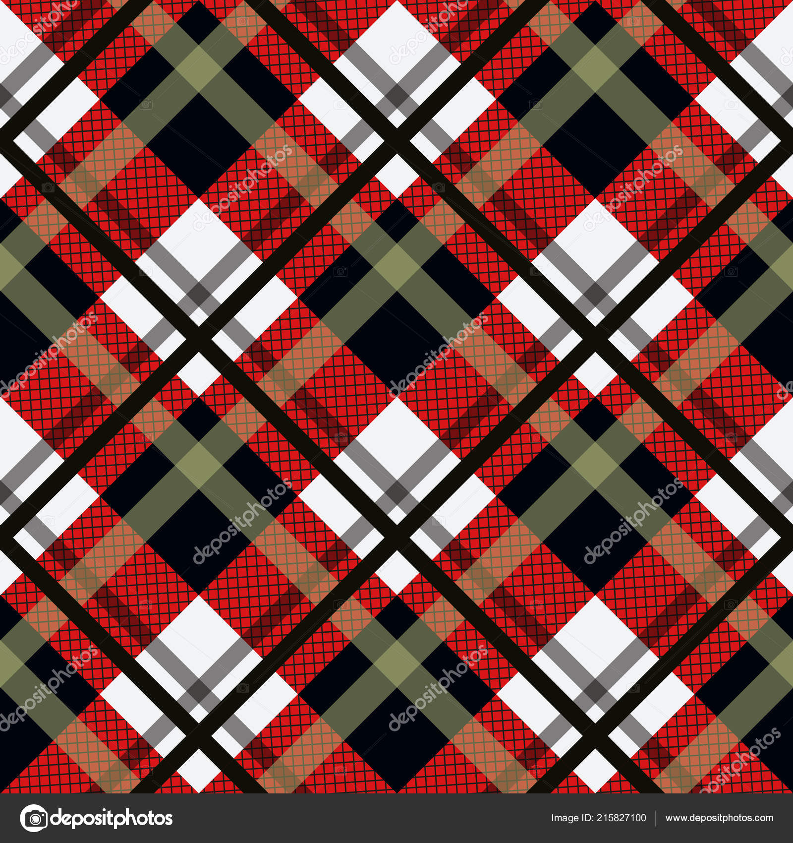 Tartan Seamless Pattern Background Black Red White Plaid Tartan Images, Photos, Reviews