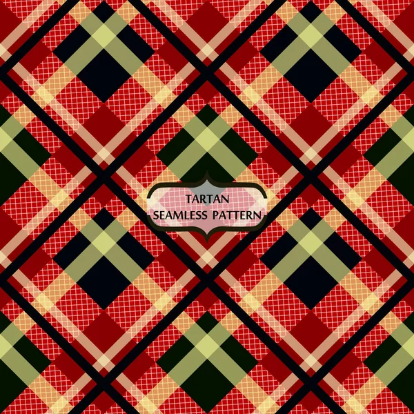 Vermelho Preto Branco Tartan Padrão Sem Costura Tecido Tradicional Vetor —  Vetores de Stock