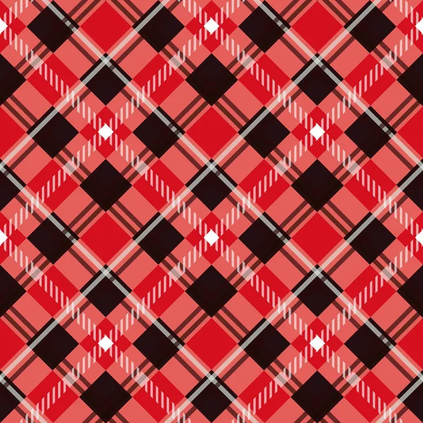 Red Black White Tartan Traditional Fabric Seamless Pattern Vector Eps10 — Stock Vector