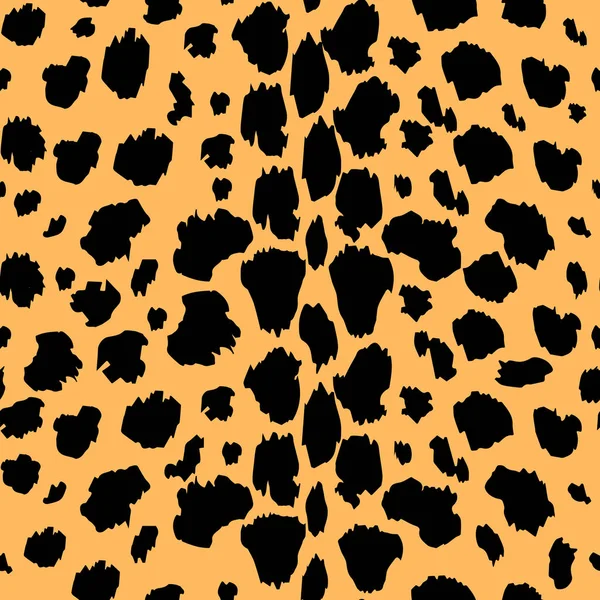 Patrón Sin Costura Vectorial Con Textura Piel Leopardo Repetir Fondo — Archivo Imágenes Vectoriales