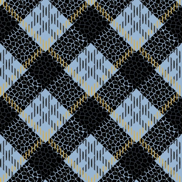 Tartan Écossais Grunge Motifs Sans Couture Taches Léopard Tartan Avec — Image vectorielle