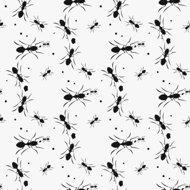 karıncalar sorunsuz grup beyaz arka plan üzerinde izole. Sorunsuz vektör çizim eps 10