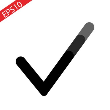 Siyah onay işareti simgesini. Kene sembol siyah renkli, vektör çizim. eps10