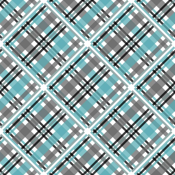 无缝格子呢格子图案 格子织物纹理打印在明亮的蓝色 淡黑色 茶色蓝色和白色的条纹 10人 — 图库矢量图片