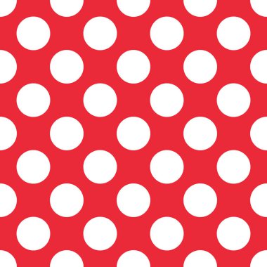 Kırmızı puantiyeli seamless modeli. Ekose, Masa örtüsü, elbise, gömlek, elbise, kağıt, yatak, battaniye, yorgan ve diğer tekstil ürünleri için. Vektör çizim.