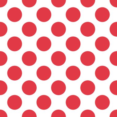 Beyaz zemin üzerine kırmızı puantiyeli seamless modeli. vektör eps 10