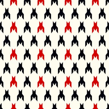 Av köpekleri-diş sorunsuz vektör desen. Siyah ve kırmızı renkli geometrik yazdır. Klasik İngiliz arka plan Glen ekose Glenurquhart moda tasarımı için kontrol edin. eps10