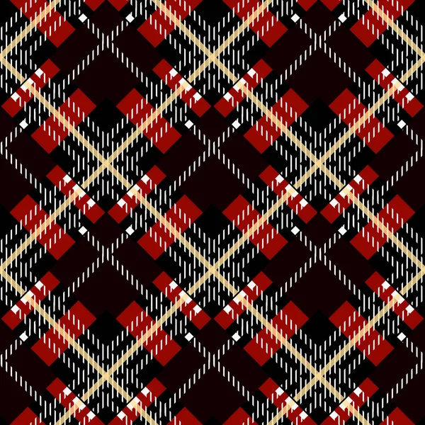 Lumberjack Plaid Pattern Seamless Vector Background Alternating Overlapping Black Colored — Stock Vector