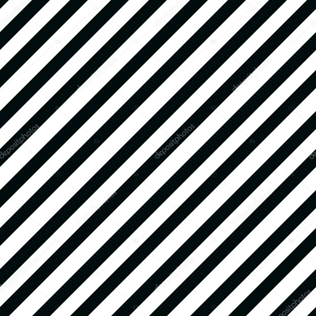 Simple seamless striped pattern, straight diagonal lines, black and white texture, vector background eps 10