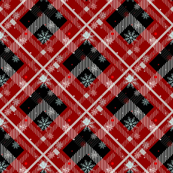 Tartan Seamless Pattern Background Inglés Plaid Rojo Negro Azul Beige — Vector de stock