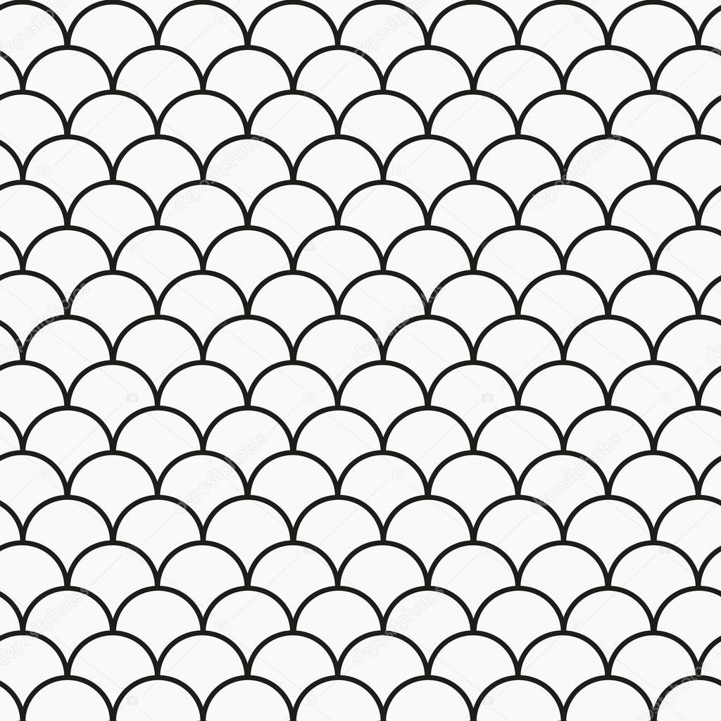 White Black Traditional Wave Japanese Chinese Seigaiha Pattern Background Vector Illustration eps 10