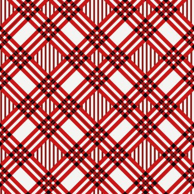 Menzies tartan kırmızı eteği çapraz kumaş doku seamless modeli. Vektör çizim. EPS 10.