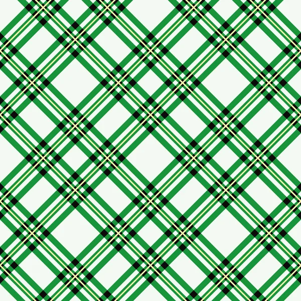 绿色格子织物纹理对角线图案无缝矢量插画 — 图库矢量图片