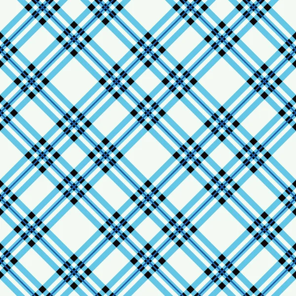 Tirage à carreaux de tartan. Texture tissu à carreaux en bleu oeuf robin, noir et crème. Modèle sans couture . — Image vectorielle