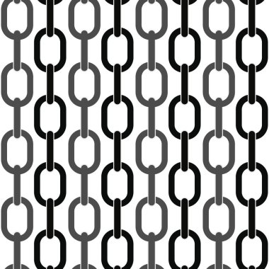 Beyaz sorunsuz vektör arka plan üzerinde siyah ve metal zincir. eps10