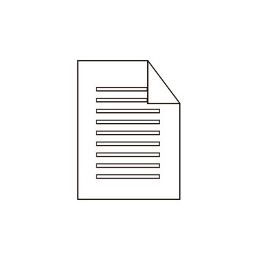 Belgeyi simge vektör. Basit düz sembolü. Beyaz arka plan üzerinde mükemmel siyah piktogram illüstrasyon.