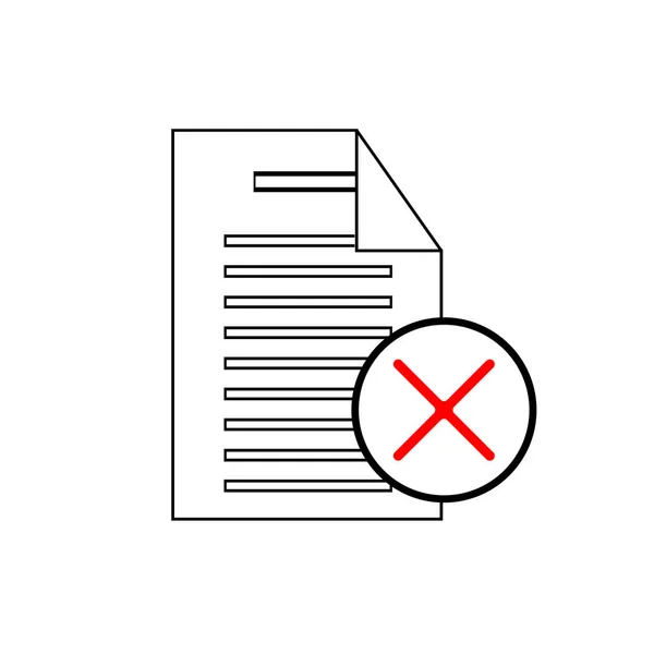 Usuwanie Ikony Dokumentu Papier Usuń Znak Koło Projekt Papieru Zamknij — Wektor stockowy