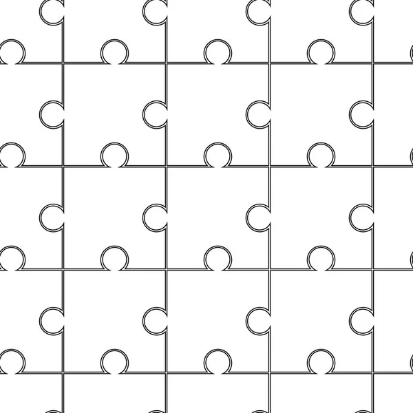 Biały Puzzle Kawałki Wzór Jigsaw Puzzle Szablon Gotowy Wydruku Wytyczne — Wektor stockowy