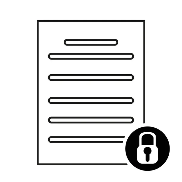 Icône plate de verrouillage de document. icône de format de fichier. Extension. icône de sécurité de fichier de document — Image vectorielle