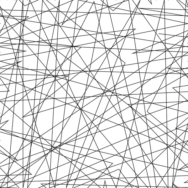 Asymetrické textura s náhodné chaotické čáry, abstraktní geometrický vzor. Černá a bílá vektorové ilustrace prvek návrhu pro vytváření moderního umění pozadí, vzory. Městský styl grunge. — Stockový vektor