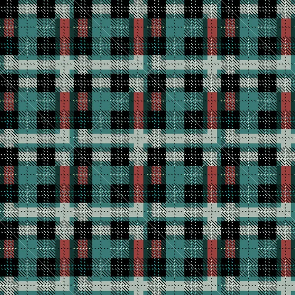 Tartan naadloze vector patronen in zwart blauwe kleuren - Vector — Stockvector