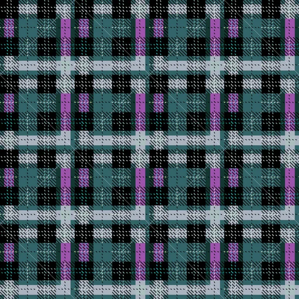 Padrões Vetoriais Sem Costura Tartan Cores Azuis Pretas Ilustração Vetorial — Vetor de Stock