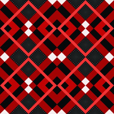 Kırmızı ve siyah ekose kareli İskoç seamless modeli. Doku tartan, ekose, Masa örtüsü, elbise, gömlek, elbise, kağıt, yatak, battaniye ve diğer tekstil ürünleri. eps10