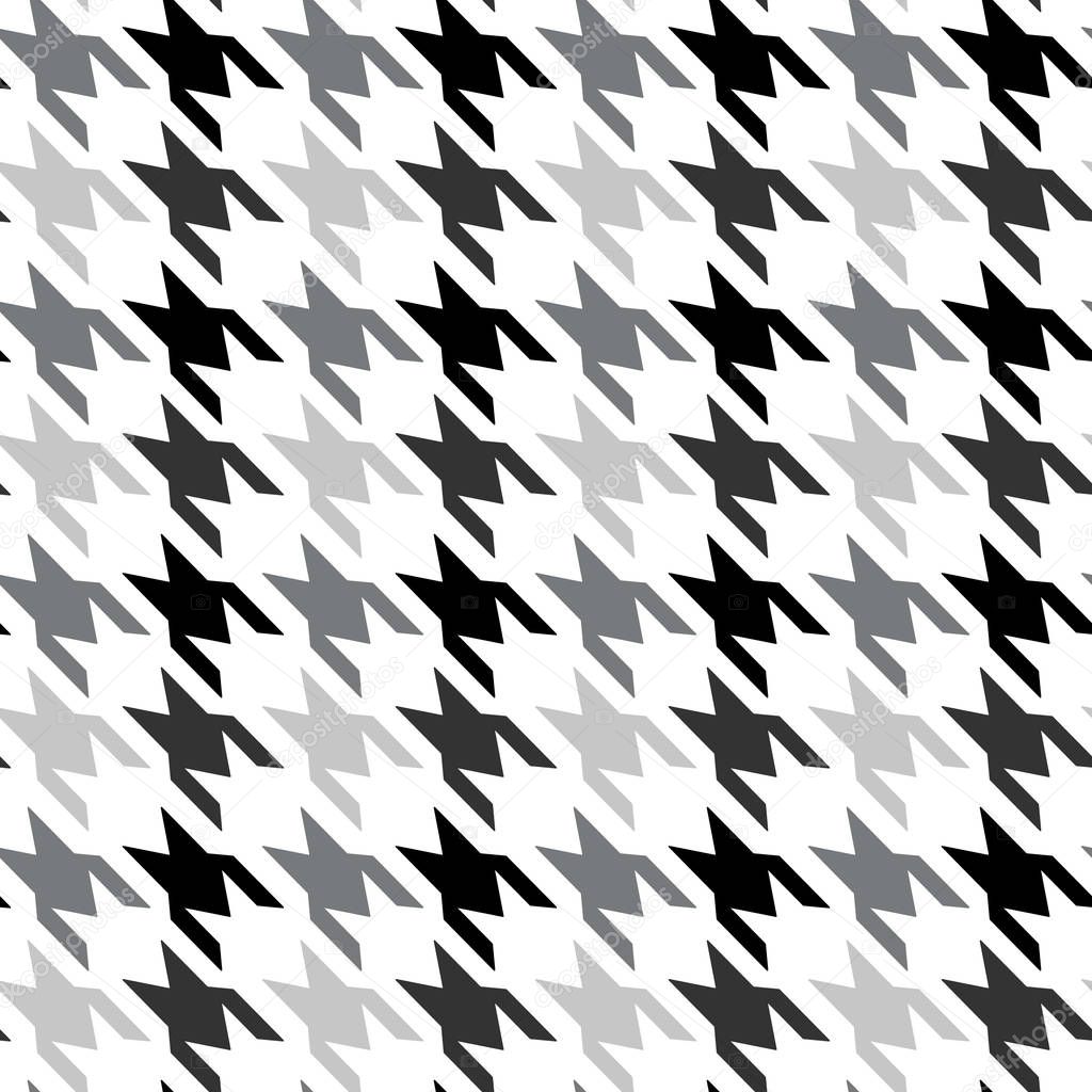 Hounds-tooth seamless vector pattern. Geometric print in black and red color. Classical English background Glen plaid Glenurquhart check for fashion design.