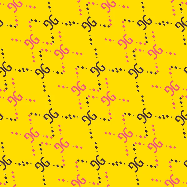 Mode naadloze patroon op gele achtergrond. Kan worden gebruikt voor textiel, interieur, design. eps10 — Stockvector