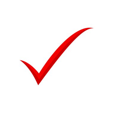 Kırmızı onay işareti simgesini. Kene sembolü, kene simge vektör çizim eps10