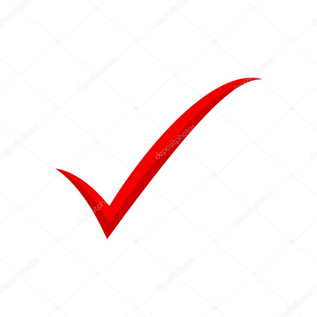 Red check mark icon. Tick symbol, tick icon vector illustration eps10