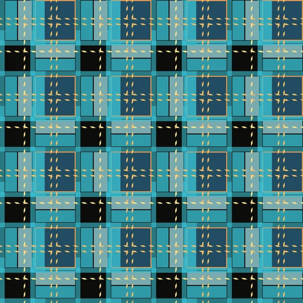 Blauwe Selectievakje Geruite Tartan Naadloze Patroon Blauwe Zwarte Tartan Plaid — Stockvector