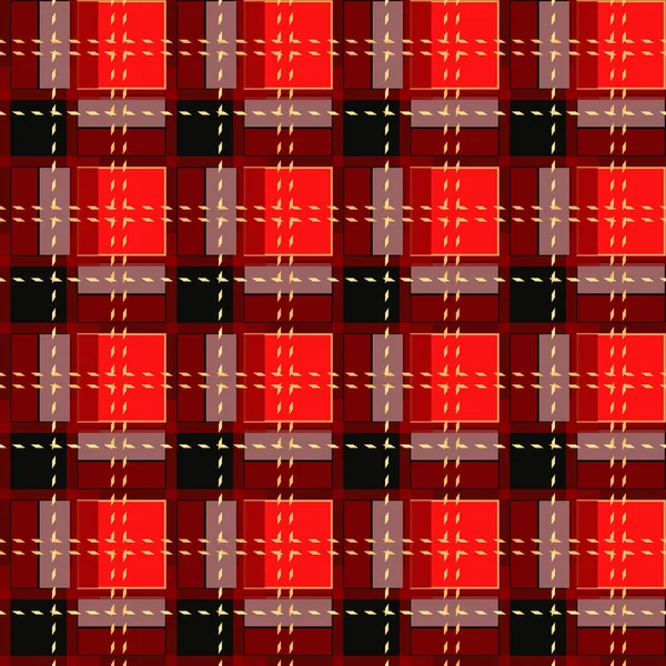 Patrón Escocés Sin Costura Cuadros Tartán Rojo Negro Textura Cuadros — Vector de stock