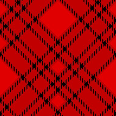 En az tek renkli siyah kırmızı sorunsuz tartan ekose piksel deseni kumaş tasarımlar için kontrol edin. Pötikareli vichy desen arka plan. eps10