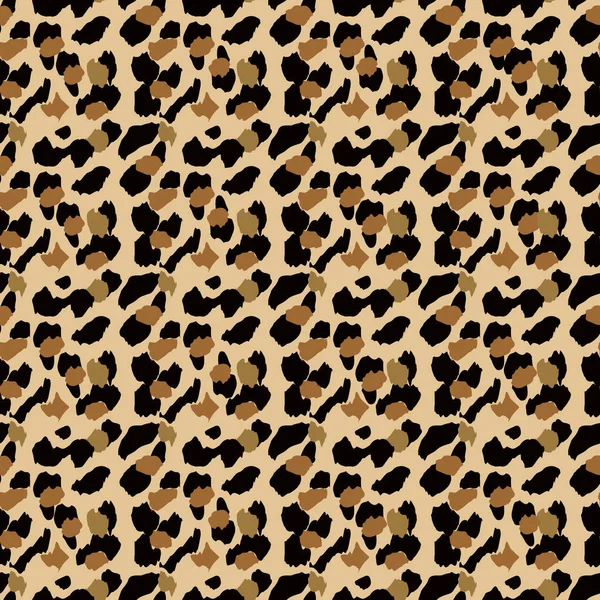 Modèle sans couture léopard à la mode. Fond de peau de léopard tacheté stylisé pour la mode, impression, papier peint, tissu. Illustration vectorielle eps10 — Image vectorielle