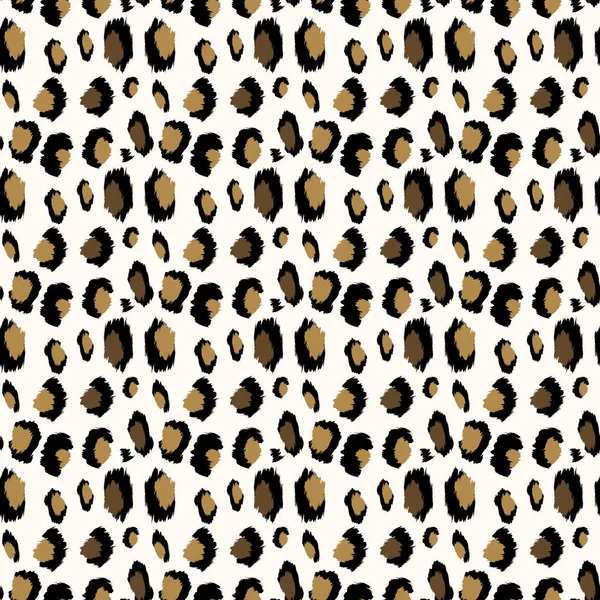Patrón sin costura de leopardo de moda. Fondo de piel de leopardo manchado estilizado para moda, impresión, papel pintado, tela. Ilustración vectorial — Archivo Imágenes Vectoriales