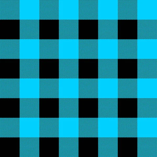 Padrão sem emenda xadrez lenhador preto e azul, ilustração vetorial —  Vetores de Stock