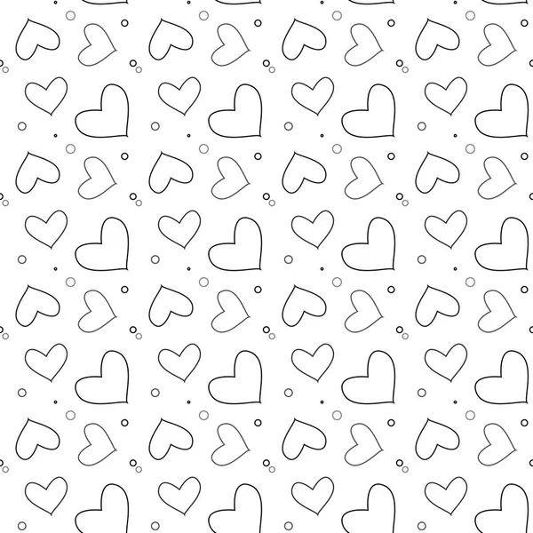 Bezešvé vzory s řádkovou srdcí na bílém pozadí. Den svatého Valentýna. Vektorová ilustrace eps10 — Stockový vektor