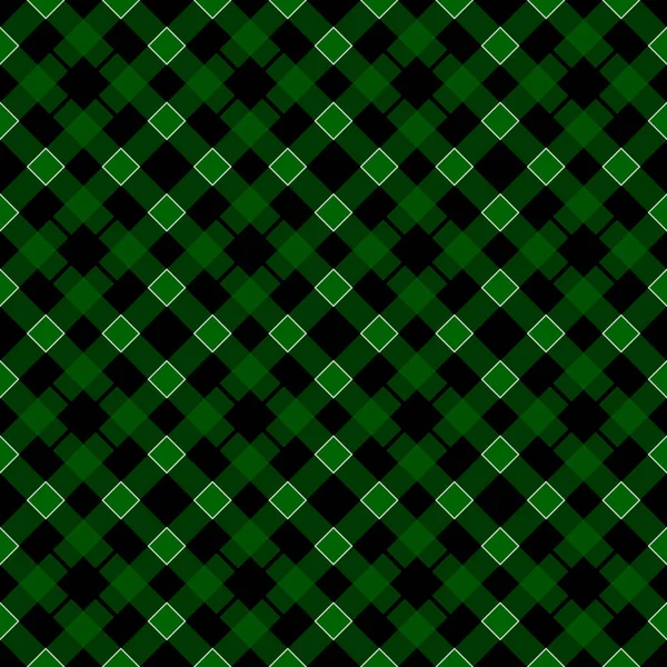 圣帕特里克日格子格子格子。苏格兰图案在绿色和白色的笼子里。苏格兰笼子传统的苏格兰格子背景。无缝的面料纹理。向量例证 — 图库矢量图片