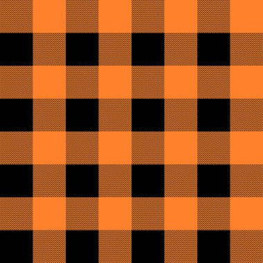 Turuncu ve siyah ekose kareli İskoç seamless modeli. Doku tartan, ekose, masa örtüsü, elbise, gömlek, elbise, kağıt, yatak, battaniye ve diğer tekstil ürünleri.