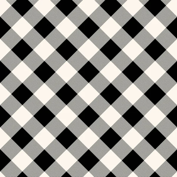 Checkered gingham fabric seamless pattern in blue grey and white, vector — Stock Vector